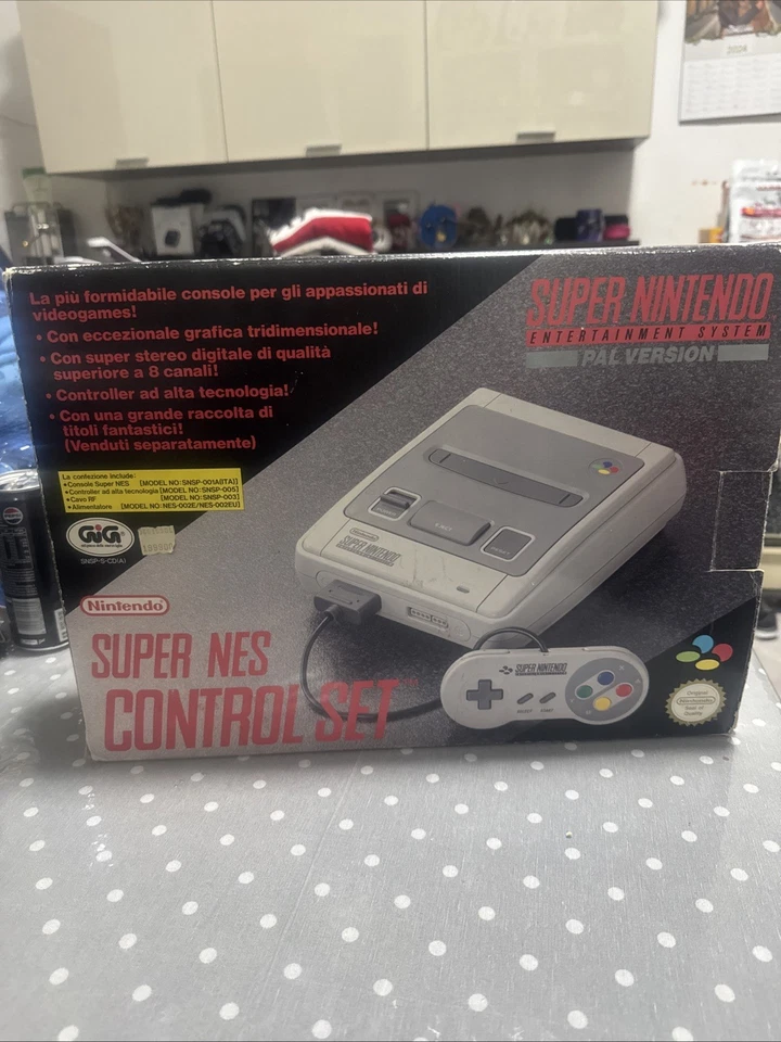 Nintendo Super Nintendo 16-Bit Console -boxata Boxing Vintage Rara Da Collezione - Immagine 1 di 4