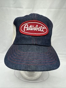 VINTAGE Peterbilt Adjustable USA MADE Denim Trucker Snapback - Picture 1 of 13