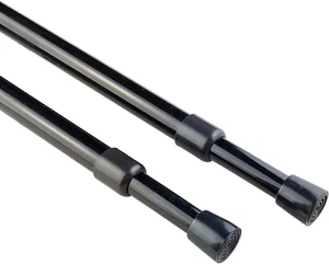 2 Pack 5/8" Spring Tension Curtain Rod, RV Tension Bars, Cupboard Rod Black 10 t - Picture 1 of 12