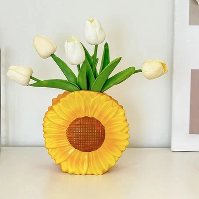 Sunflower Vase Decor Unique Flower Arrangement for Table Bedroom Wedding - Image 1 of 4