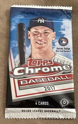 2017 Topps Chrome Baseball (1) Hobby Pack Judge Rookie Sealed - Image 1 of 2