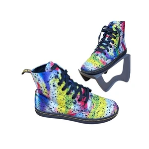 Dr Martens Hackney Airwair Paint Splatter Boots Shoes Multicolor Womens 8 Doc - Picture 1 of 10