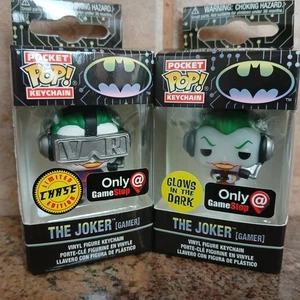 Funko POP DC Comics Batman Pocket Schlüsselanhänger The Joker Gamer Chase & Glows in Dark - Bild 1 von 8