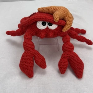 Crabby Crab W/ Starfish Handmade Crochet Amigurumi Stuffed Plush 8” Body W/ Legs - Picture 1 of 5