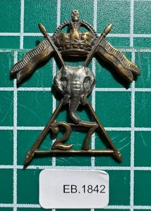 27th Lancers Cap Badge EB-1842 - Imagen 1 de 2