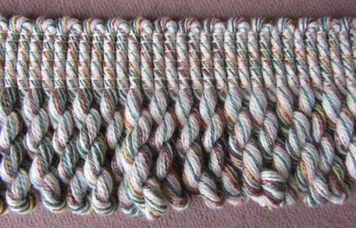 "Tapizado vintage lazo retorcido borde de flecos 2"" de ancho x 24 yardas perno multicolor Bomar" Foto 1 de 4