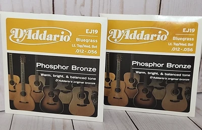 D'Addario EJ Phosphor Bronze Acoustic Guitar Strings EJ19 Bluegrass 12-56 - Image 1 of 4