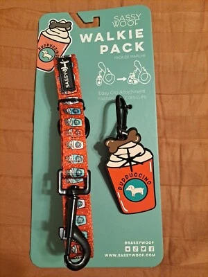 NWT Sassy Woof Puppuccino Walkie Pack - 60 In Dog Leash And Bag Carrier - Image 1 of 4