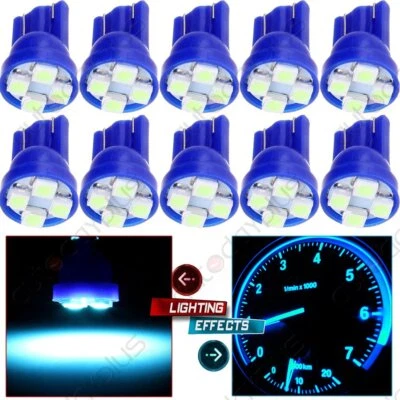 10pcs T10 194 168 LED Bulb Ice Blue Instrument Cluster Panel Dashboard Light - Изображение 1 из 4