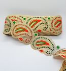 1m 6.5cm gold orange green crystal indian arabic paisley braid lace wedding 