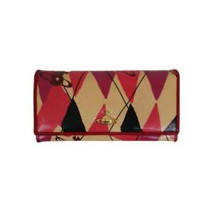 Vivienne Westwood Red Argyle Pattern Long Wallet