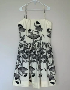 Neiman Marcus Tracy & Michael Size Large Black & White Fit & Flare Dress - Picture 1 of 11