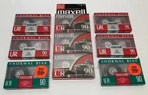 Maxell Audio Cassette Tapes 9 Pack UR 90 Minutes Normal Bias Blank NEW Unopened - Picture 1 of 7