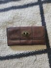 Fossil Turn-Lock Soft Brown Leather Wallet 