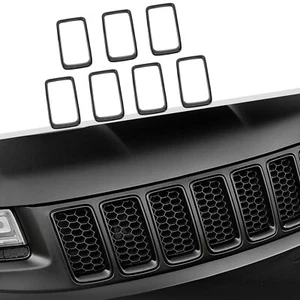 7Pc Front Grille Grill Insert Ring Bezel Cover For Jeep Grand Cherokee 2014-2016 - Picture 1 of 21