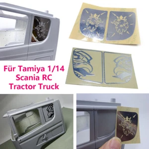 Metall Seiten Heckfenster Aufkleber Für Tamiya 1/14 Scania Traktor RC Truck Car - Picture 1 of 10
