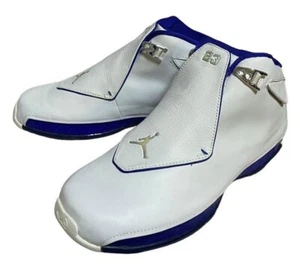 Talla 8.5 - Air Jordan 18 OG 2003 Blanco Sport Royal 305869-101 Auténtico DS Grieta - Imagen 1 de 9