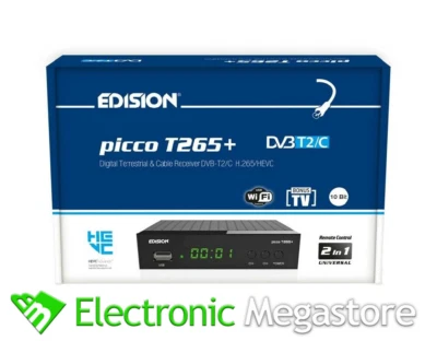 Decoder Edision Picco T265+ DVB-T2 H265 HEVC 10bit Scart/HDMI - Nuova Versione - Immagine 1 di 4