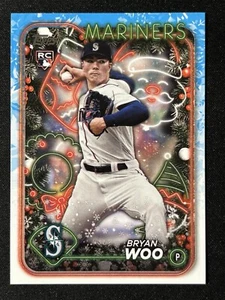 2024 Topps Holiday Bryan Woo RC Rookie #H193 Seattle Mariners Baseball Card - Picture 1 of 2