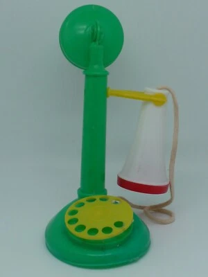 JOUET DE BAZAR ANCIEN PLASTIQUE SOUFFLE GRAND TELEPHONE RETRO - Photo 1/4