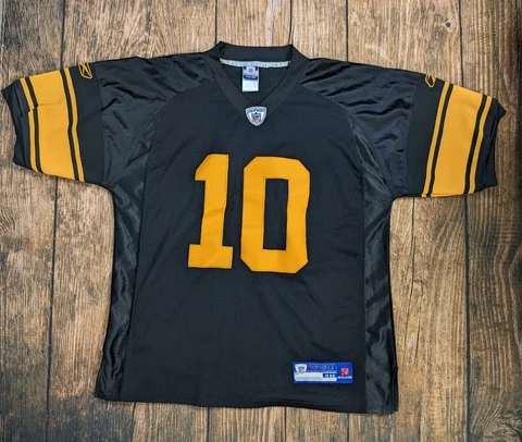 MEN’S REEBOK NFL PITTSBURGH STEELERS 10 HOLMES BLACK Color Rush JERSEY SZ 48 Cover