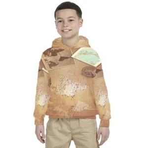 Kids Hoodie World Map Design Hoodie Unisex For Children - Picture 1 of 4