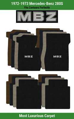 Alfombrillas delanteras y traseras Lloyd Luxe para Mercedes-Benz 280S 72-73 con apliques MBZ Foto 1 de 4