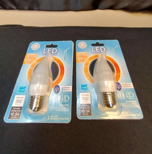 GE LED 4.5W 40W Equiv. Dimmable Decorative Daylight Frosted Candle 2 Pack 350Lum - Image 1 of 2