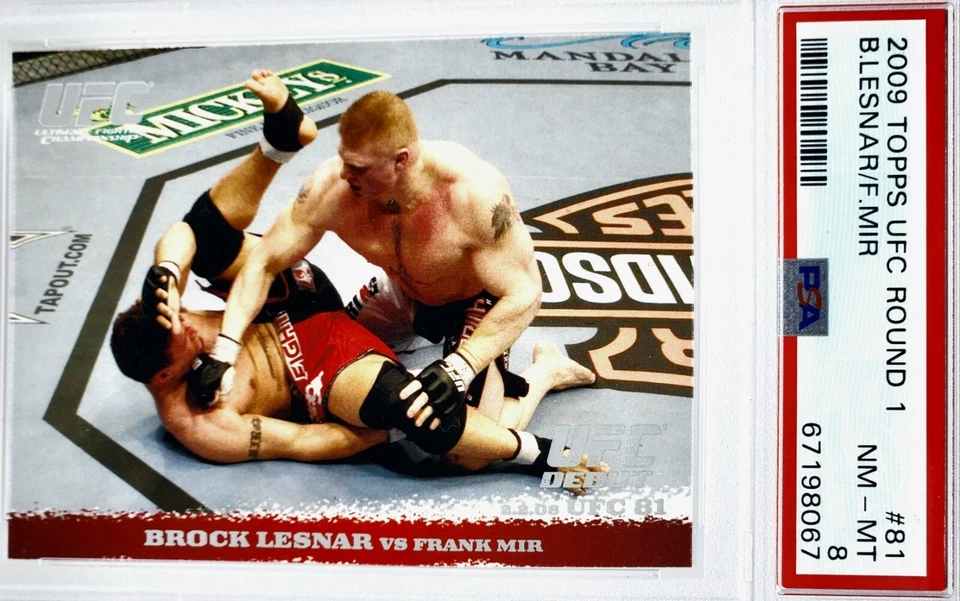 📈 POP 21 BROCK LESNAR RC 📈 PSA 8 2009 TOPPS UFC ROUND 1 #81 F. MIR MMA ROOKIE - Image 1 of 1