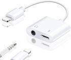 2-in-1 iPhone to 3.5mm Headphone Jack Adapter, Charger Cable Earphone Splitter
