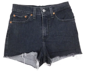 Levis Strauss Womens Cut Off Denim High Rise Black Shorts Size 27 - Picture 1 of 11