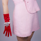 Velvet Gloves Opera Elbow Long Stretch Rose Pink Magenta 60Cm Touchscreen Tech