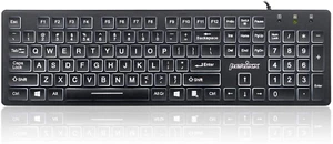 Perixx PERIBOARD-317 Wired Backlit USB Keyboard, Big Print Letter with White Ill - Picture 1 of 12