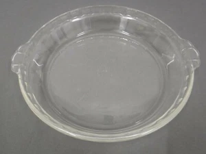 Vintage Pyrex Pie Plate 9.5 Inch Deep Scalloped Edge Handles Clear Glass No 229 - Picture 1 of 6