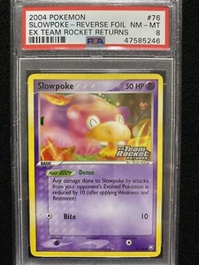 2004 Pokemon EX Team Rocket Returns Slowpoke Reverse Foil 76/109 PSA 8 NM-MT - Picture 1 of 1