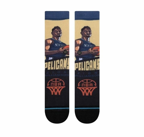 Zion Williamson New Orleans Pelicans Stance NBA Graded Socks Large Mens 9-13 Cover