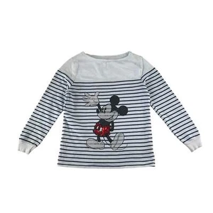 George sweater women's S white with black strips glittery sequin Mikey Mouse cot - Picture 1 of 9