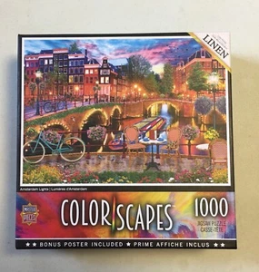 MasterPieces Amsterdam Lights 1000 pc puzzle I PIECE MISSING Colorscapes Linen - Picture 1 of 1