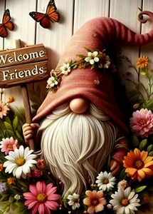 Welcome Gnome Door or Wreath Sign - Add Whimsy to Your Home Or Office Décor - Picture 1 of 10