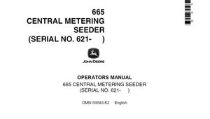 John Deere 655 Central Metering Seeder OMN159583 K2 Operator Manual 1 - Picture 1 of 6
