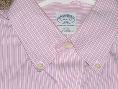Camisa de vestir Brooks Brothers para hombre 16 36/37 blanco lavanda a rayas 346 ajuste ceñido Foto 1 de 4