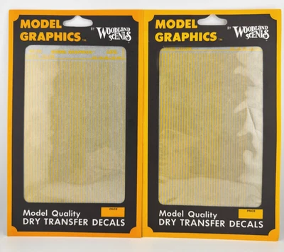 LOT OF 2-Woodland Scenics MG763 Stripes Yellow-Dry Transfer Decals - Image 1 of 3