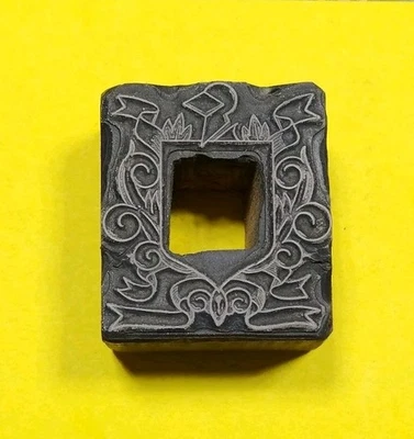Antique VTG Letter Decorative Border Letterpress Print Type Ornament Cut Block - Image 1 of 2