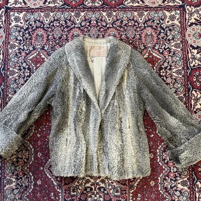 ABRIGO DE PIEL DE LANA DE CORDERO RIZADO VINTAGE BECKMANS FURRIERS AÑOS 1940/1950 Foto 1 de 4