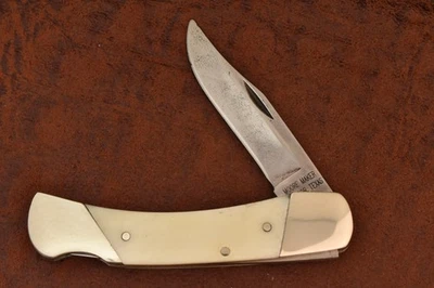 MOORE MAKER MATADOR ТЕХАС СДЕЛАНО В США ГЛАДКАЯ КОСТЬ СРЕДНИЙ ЗАМОК НОЖ (28958) - Изображение 1 из 4