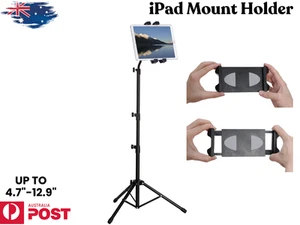 Tablet & Phone Holder for Mic Stand 4.7"-12.9" Adjustable 55-160cm iPad Mount AU - Picture 1 of 21