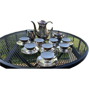 Seltenes 19 Teile Vintage Bavaria Fredimann Porzellan versilbert Teeservice. Lesen - Bild 1 von 11