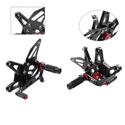 Motorcycle Foot Peg Rearsets Pedal Adjustable Footrests Fit Kawasaki ZX-6R 22-24 - Image 1 of 4