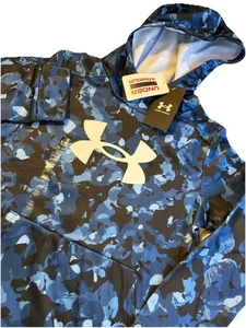 UNDER ARMOUR Rock Shades Fleece Boys Blue/Black Camo Hoodie Athletic Boy’s MED - Picture 1 of 4