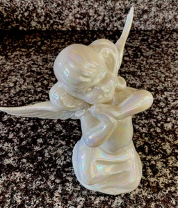 ANGELO madreperla ceramica vintage 8 1/2" alto guarda da vicino le foto fatto a mano - Foto 1 di 5